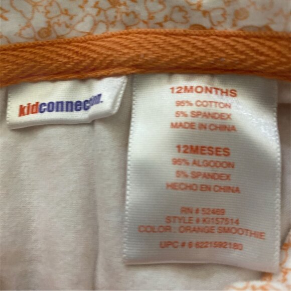 Kid Connection Baby Girl Bodysuit Size 12M Snap Close Floral Orange Smoothie - Picture 3 of 4